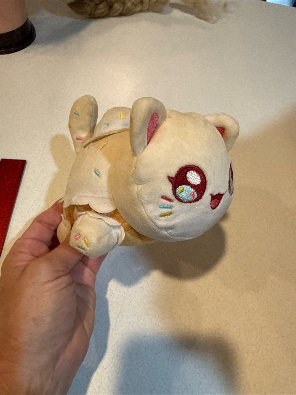 IceCream cone  Plush Cat Stuffed Animal with Embroidered Face